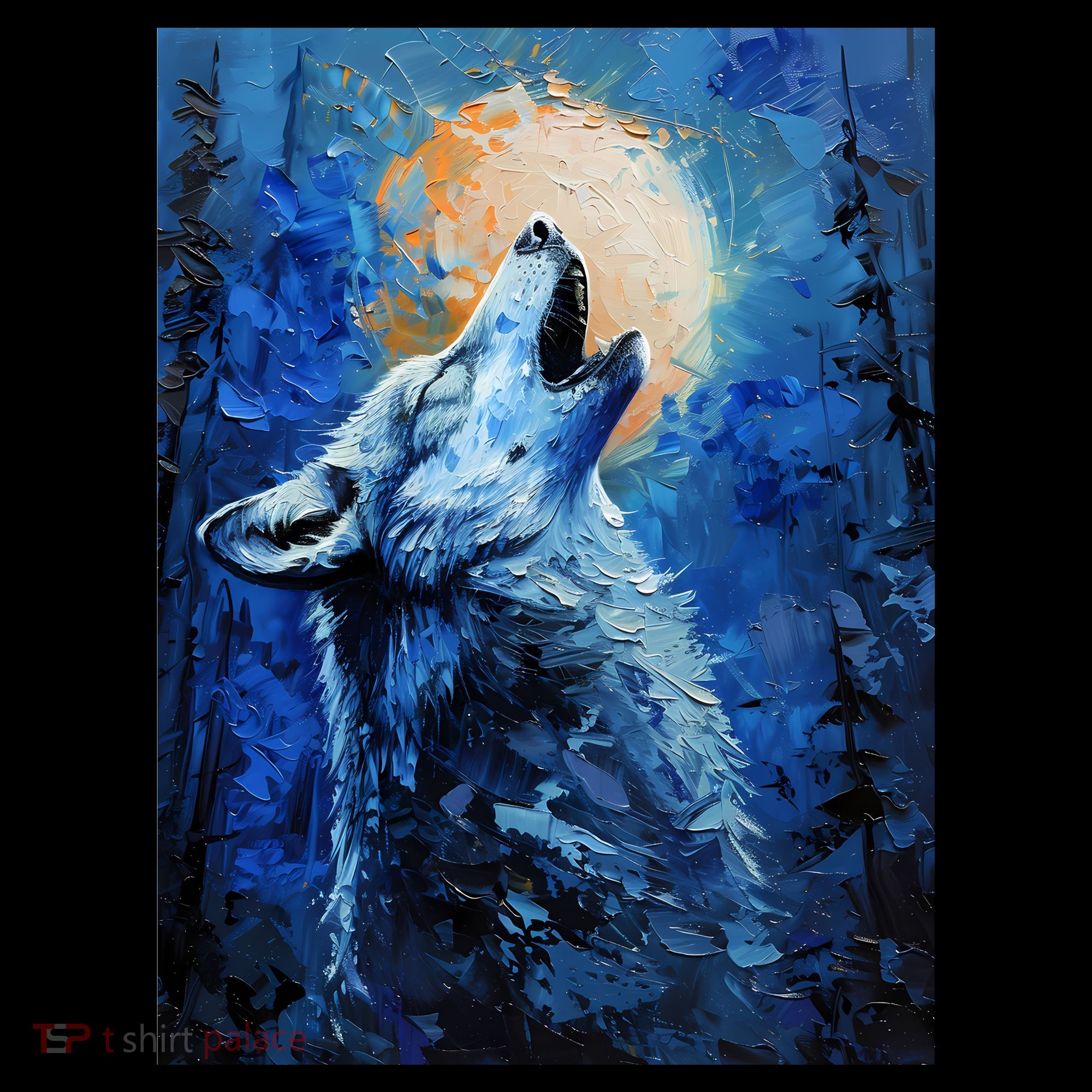 Howling Wolf Oil Painting Coffee Mug