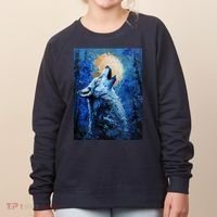 Howling Wolf Oil Painting Women's Sweatshirt thumb 0