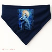 Howling Wolf Oil Painting USA-Made Doggie Bandana thumb 0