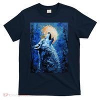 Howling Wolf Oil Painting T-Shirt thumb 0