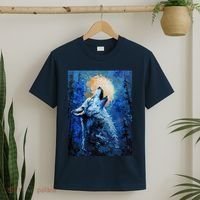 Howling Wolf Oil Painting T-Shirt thumb 2