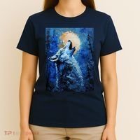 Howling Wolf Oil Painting T-Shirt thumb 4
