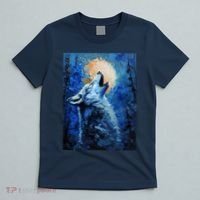 Howling Wolf Oil Painting T-Shirt thumb 5