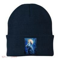 Howling Wolf Oil Painting Beanie thumb 0