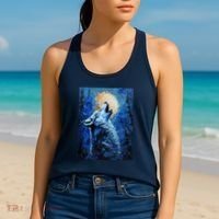 Howling Wolf Oil Painting Women's Tank Top thumb 2