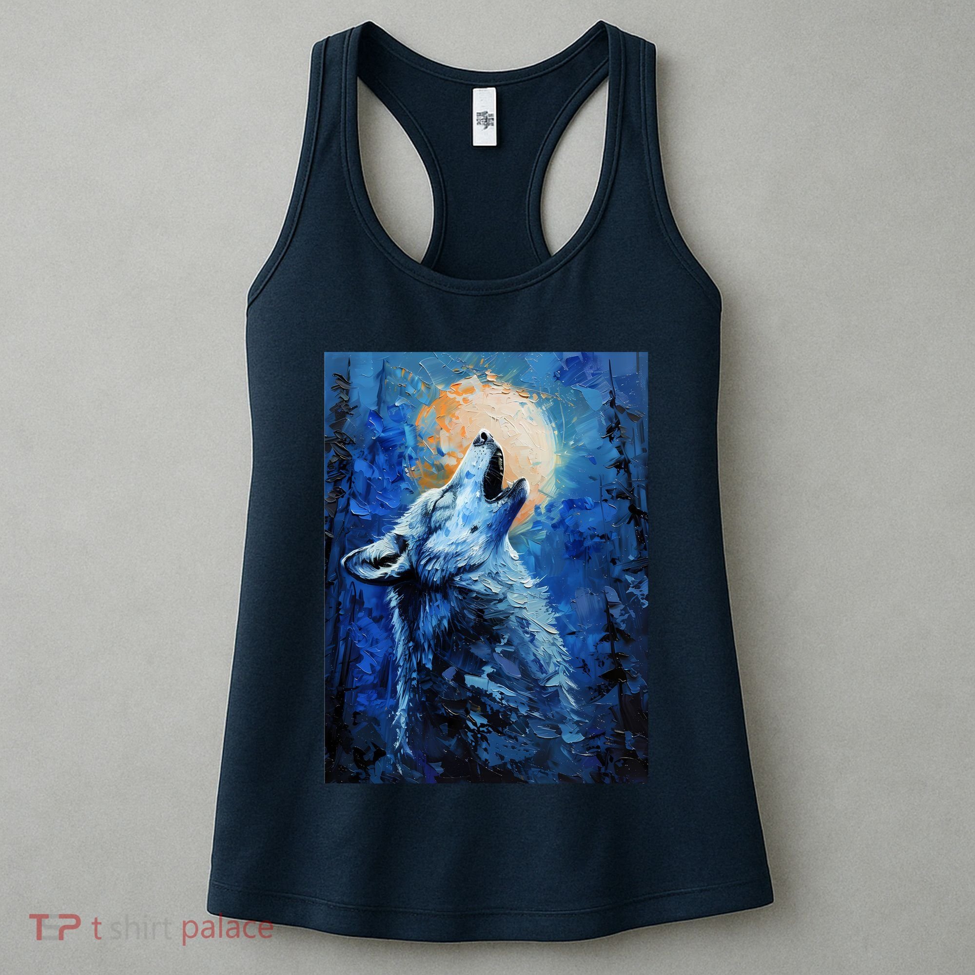 Howling Wolf Oil Painting Women's Tank Top