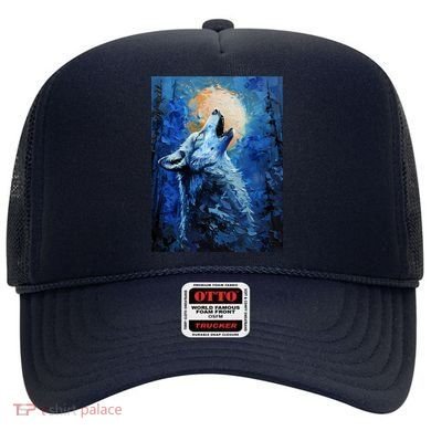 Howling Wolf Oil Painting Hat