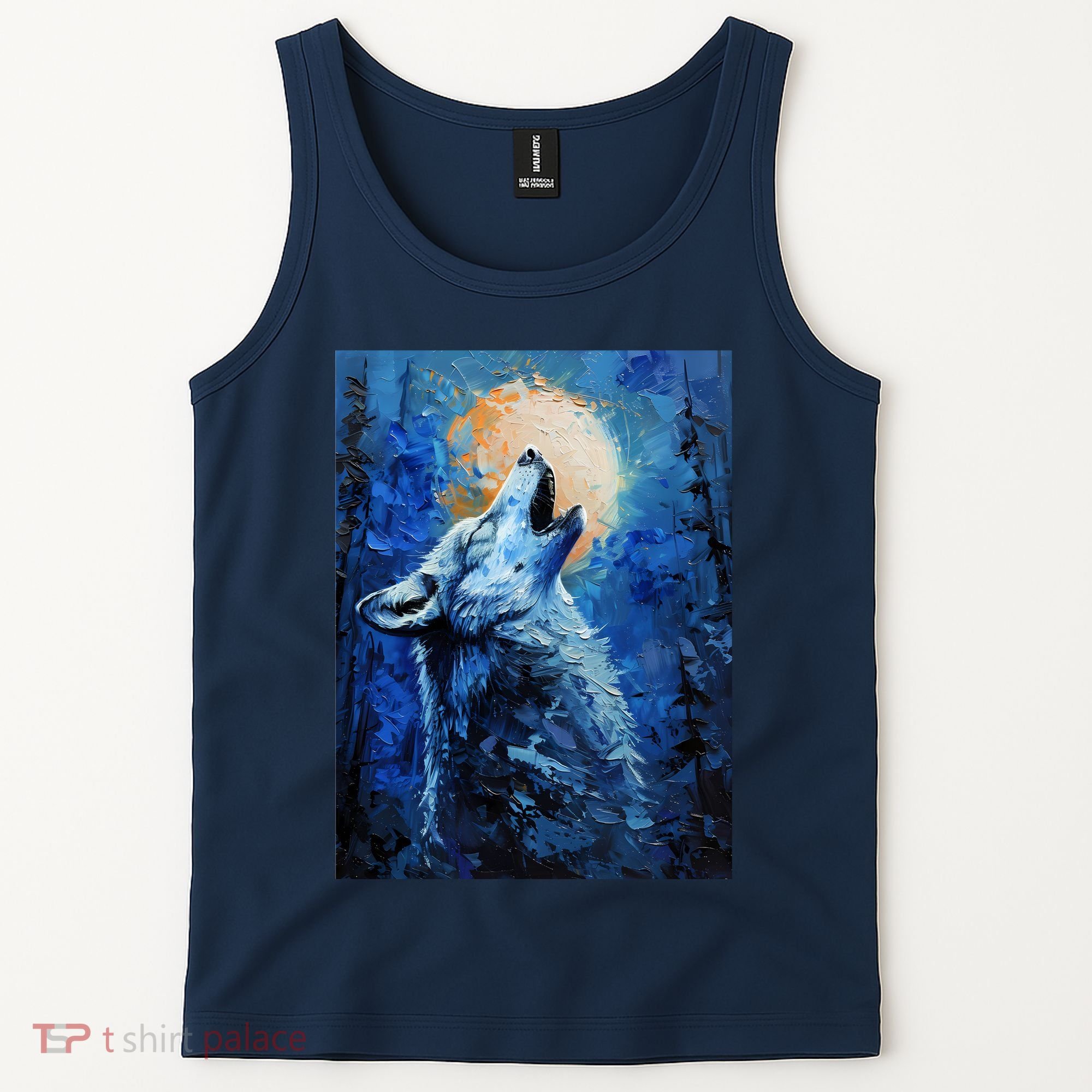 Howling Wolf Oil Painting Tank Top