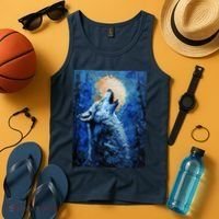 Howling Wolf Oil Painting Tank Top thumb 4