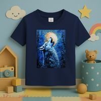 Howling Wolf Oil Painting Toddler T-Shirt thumb 3