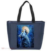 Howling Wolf Oil Painting Tote Bag thumb 0