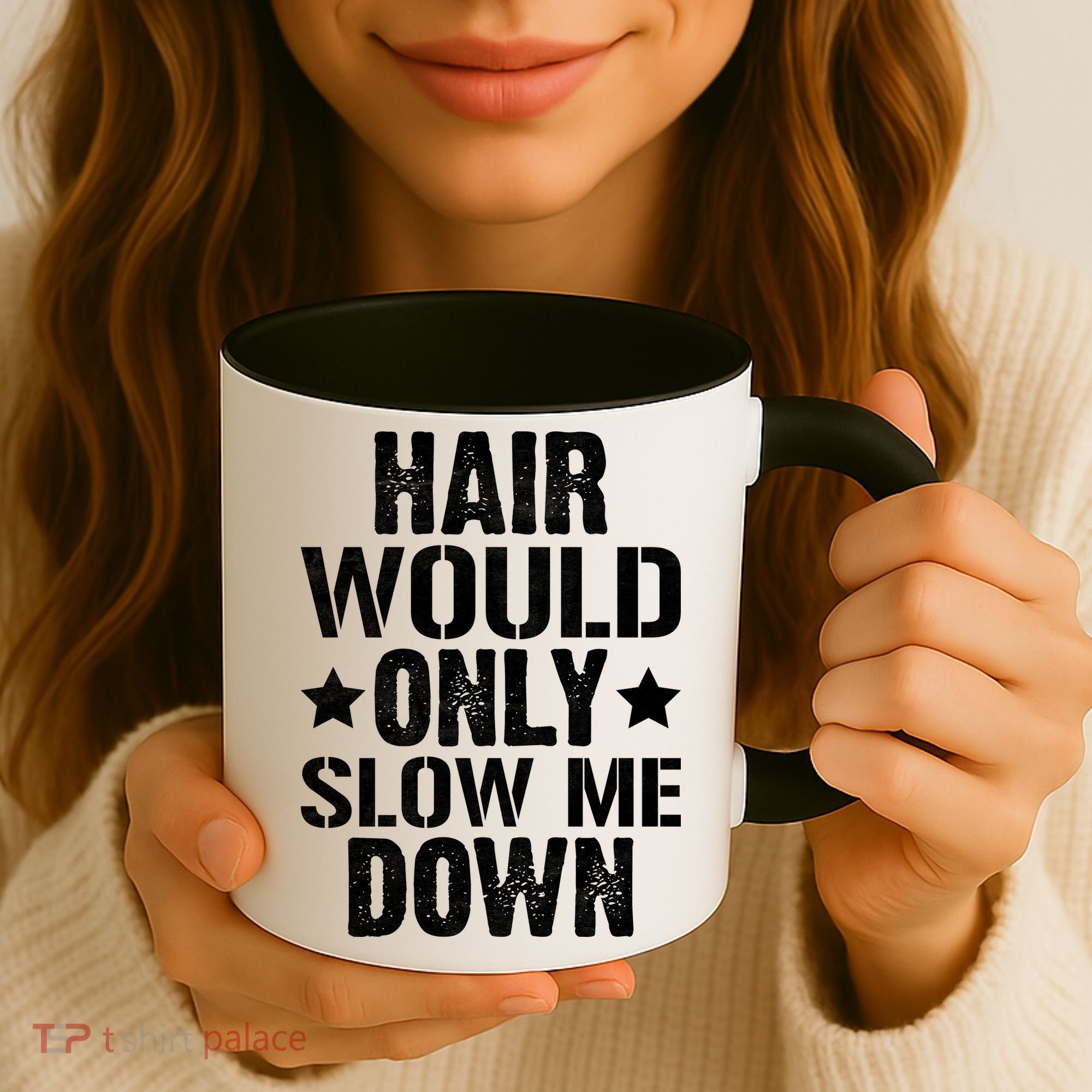 Hair Would Only Slow Me Down Funny Bald Guy Joke Coffee Mug