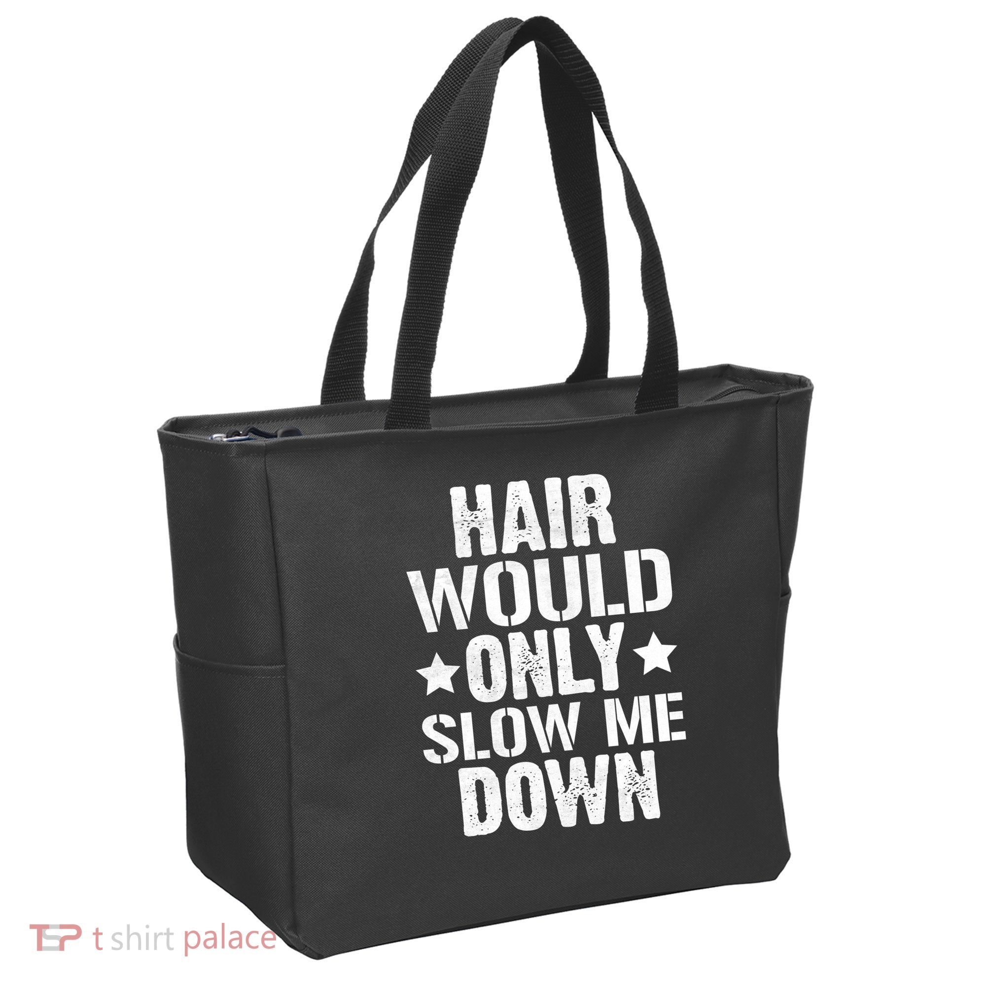 Hair Would Only Slow Me Down Funny Bald Guy Joke Tote Bag