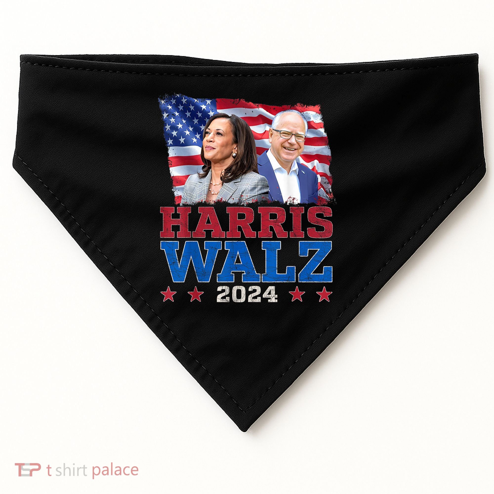 Harris Walz President Election 2024 Kamala Harris Tim Walz USA-Made Doggie Bandana