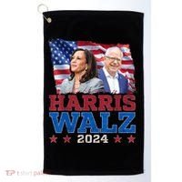 Harris Walz President Election 2024 Kamala Harris Tim Walz Golf Towel thumb 0