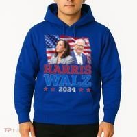 Harris Walz President Election 2024 Kamala Harris Tim Walz Hoodie thumb 2