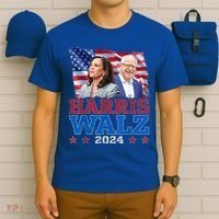 Harris Walz President Election 2024 Kamala Harris Tim Walz T-Shirt thumb 6