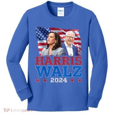 Harris Walz President Election 2024 Kamala Harris Tim Walz Kids Long Sleeve Shirt