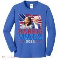 Harris Walz President Election 2024 Kamala Harris Tim Walz Kids Long Sleeve Shirt thumb 0