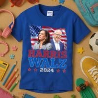 Harris Walz President Election 2024 Kamala Harris Tim Walz Kids T-Shirt thumb 3