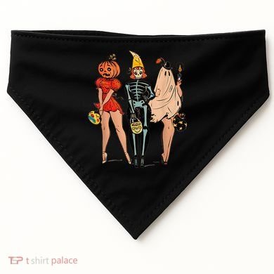 Halloween Witch Pin Up Retro Vintage Pumpkin Wo USA-Made Doggie Bandana