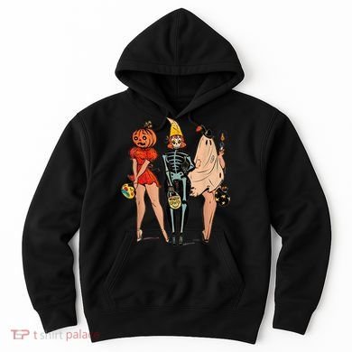 Halloween Witch Pin Up Retro Vintage Pumpkin Wo Hoodie