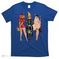 Halloween Witch Pin Up Retro Vintage Pumpkin T-Shirt thumb 0
