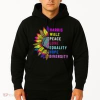 Harris Walz Peace Love Equality Hope Diversity Hoodie thumb 2