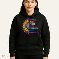 Harris Walz Peace Love Equality Hope Diversity Hoodie thumb 5