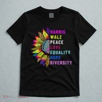 Harris Walz Peace Love Equality Hope Diversity T-Shirt thumb 5