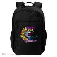 Harris Walz Peace Love Equality Hope Diversity Backpack thumb 0