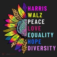 Harris Walz Peace Love Equality Hope Diversity Beanie thumb 2