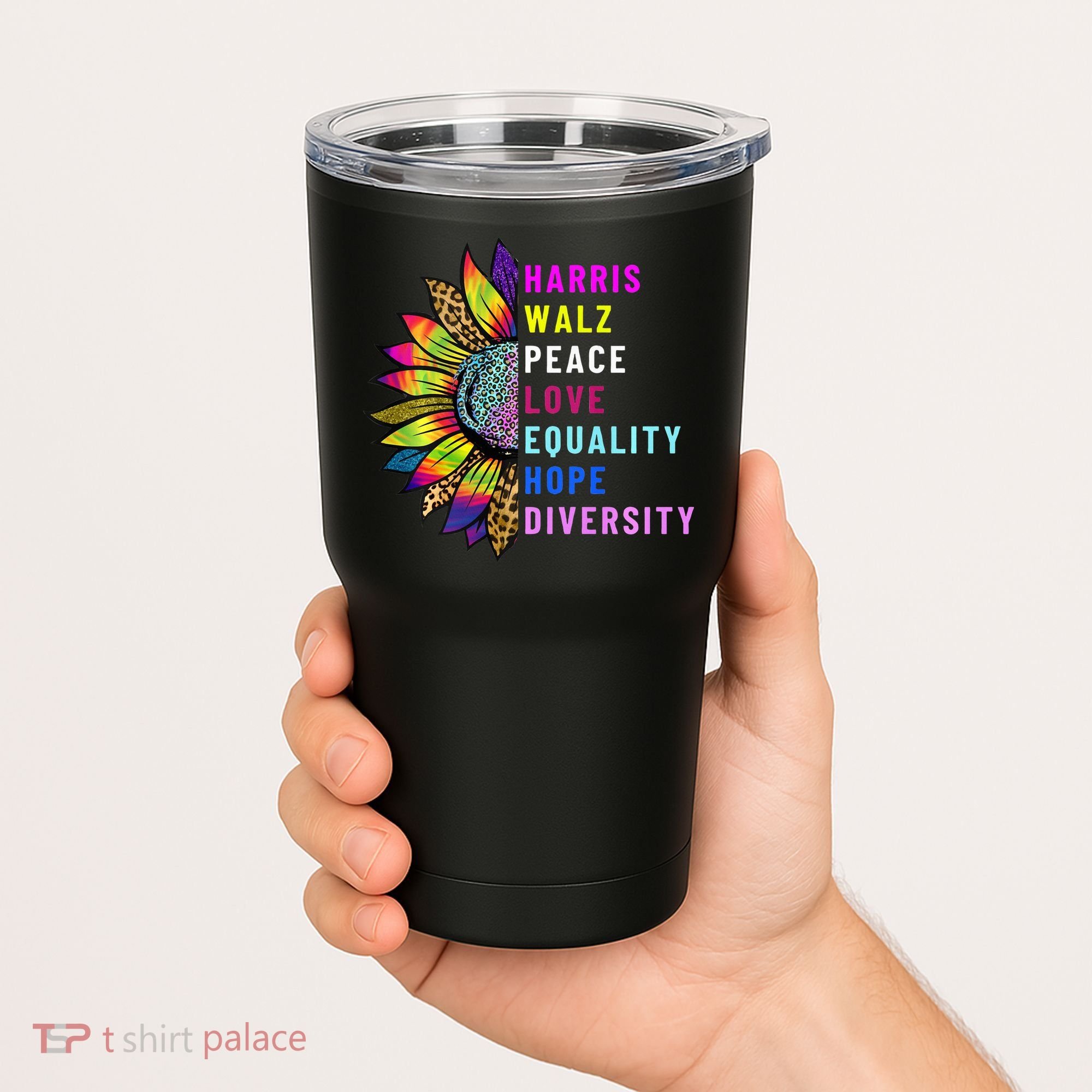 Harris Walz Peace Love Equality Hope Diversity Tumbler