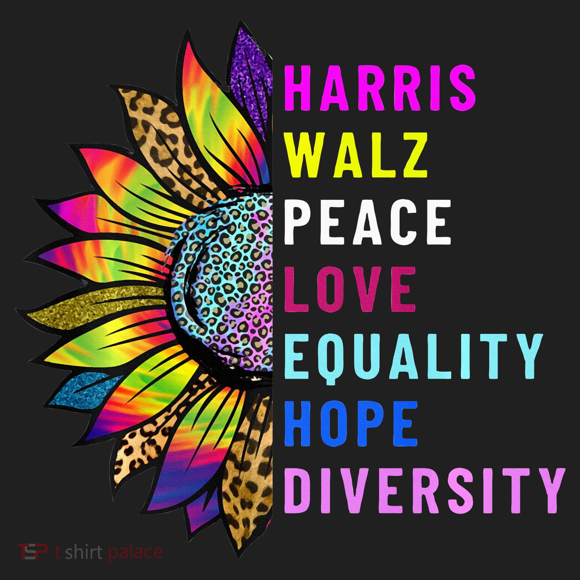 Harris Walz Peace Love Equality Hope Diversity Tumbler