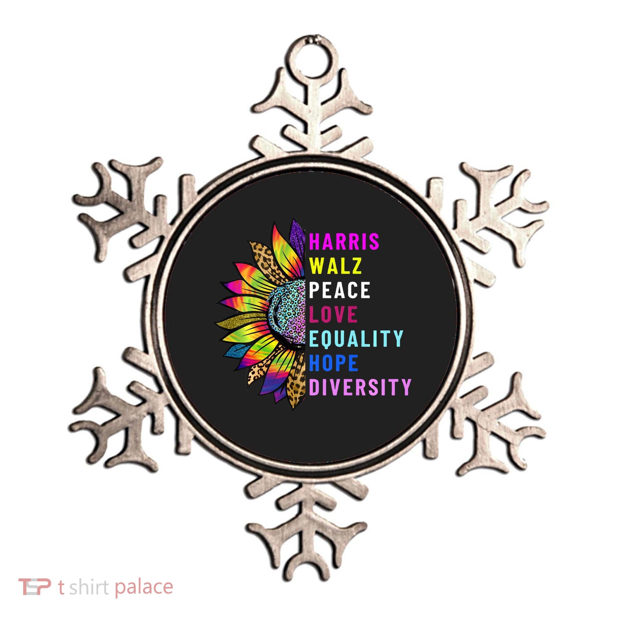 Harris Walz Peace Love Equality Hope Diversity Ornament