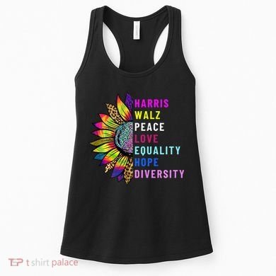 Harris Walz Peace Love Equality Hope Diversity Women's Tank Top