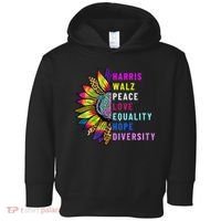 Harris Walz Peace Love Equality Hope Diversity Toddler Hoodie thumb 0