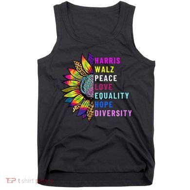 Harris Walz Peace Love Equality Hope Diversity Tank Top