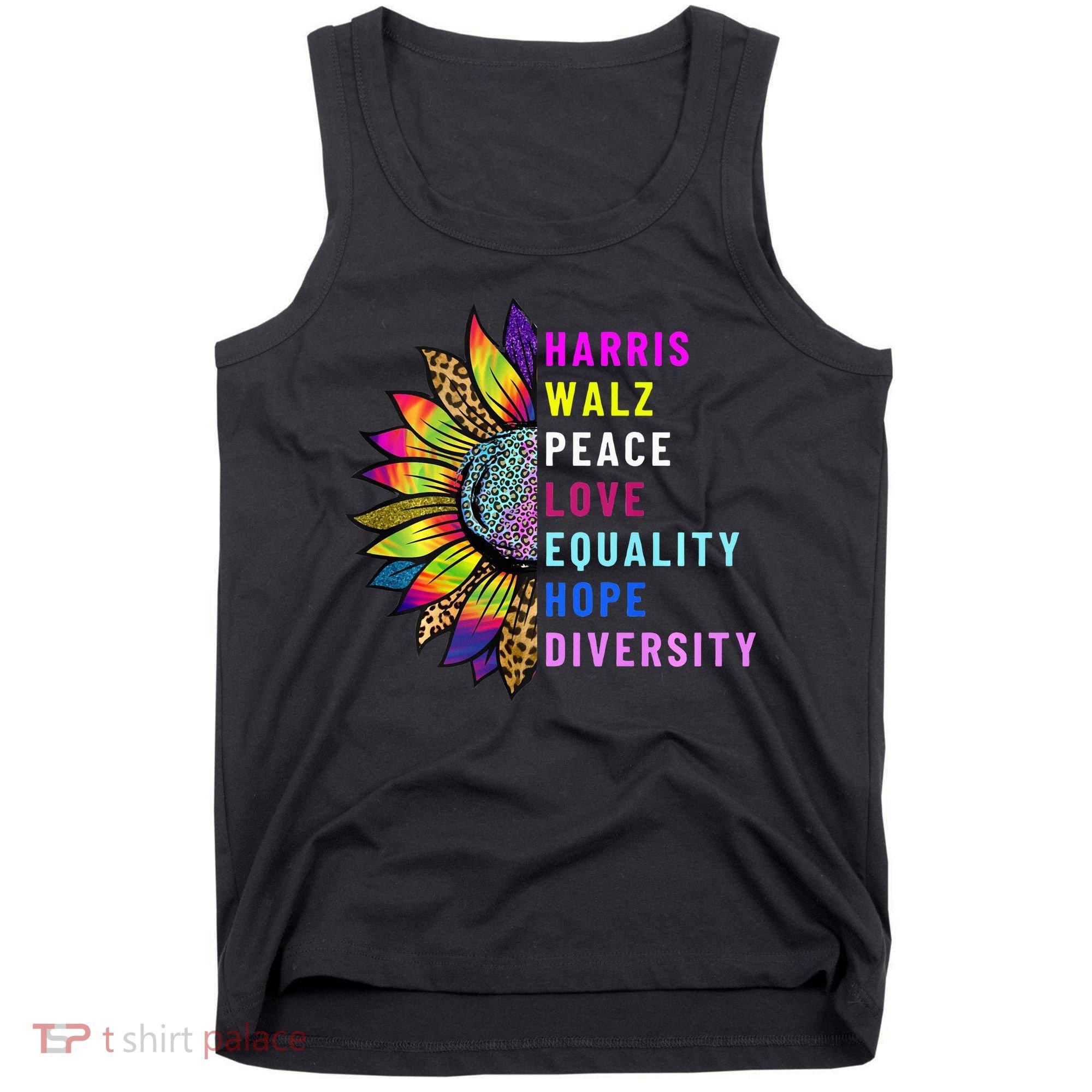 Harris Walz Peace Love Equality Hope Diversity Tank Top