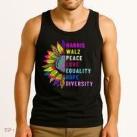 Harris Walz Peace Love Equality Hope Diversity Tank Top thumb 3