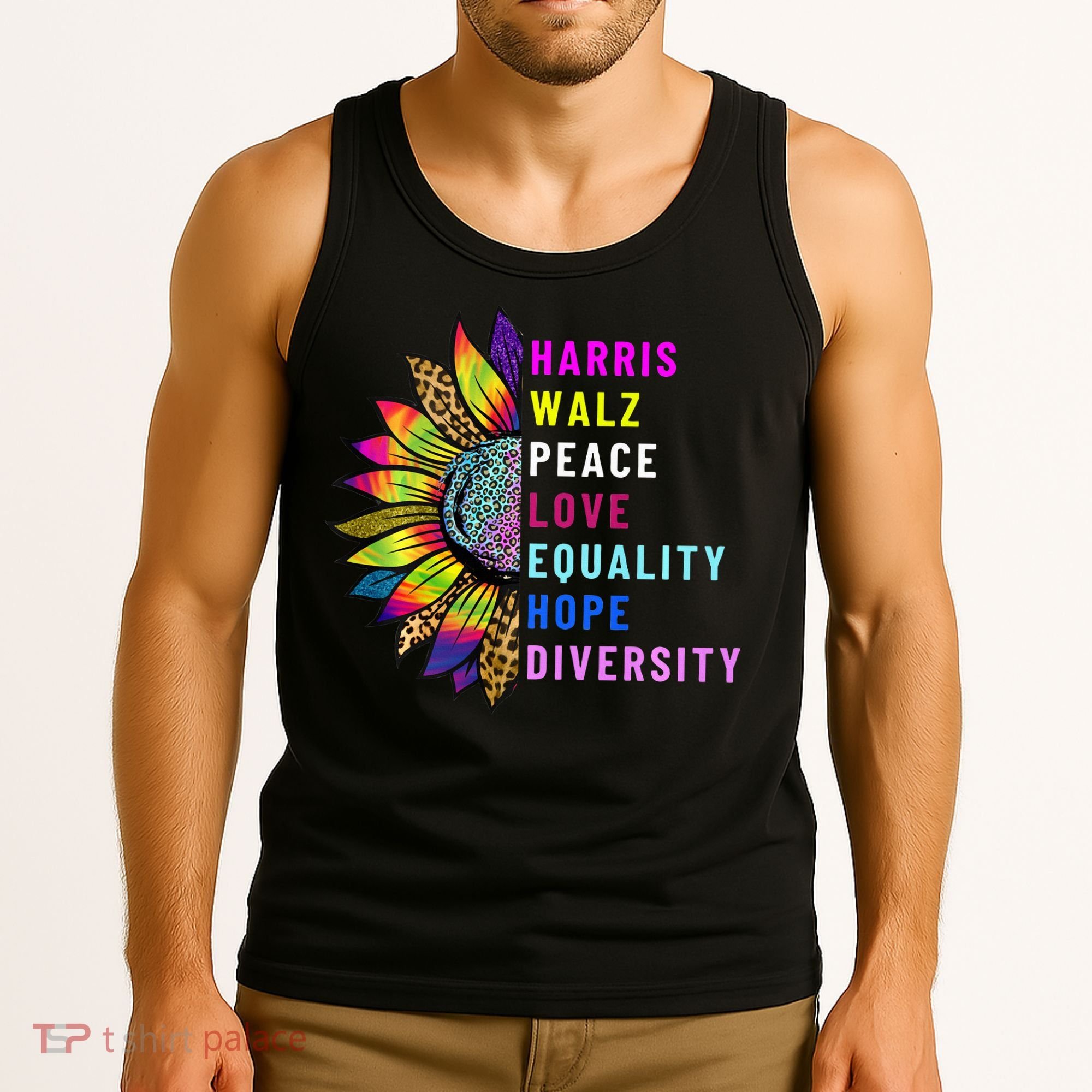 Harris Walz Peace Love Equality Hope Diversity Tank Top