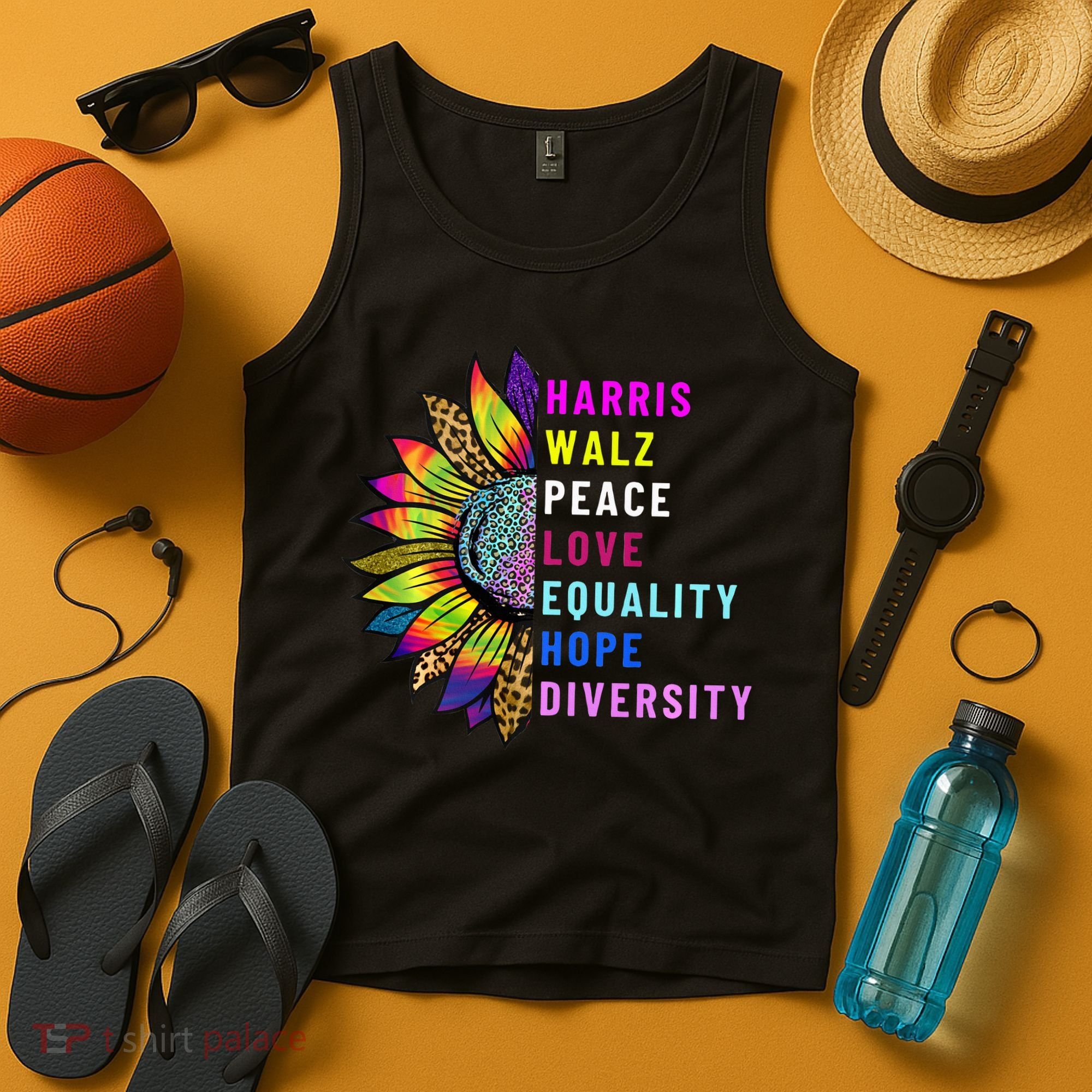 Harris Walz Peace Love Equality Hope Diversity Tank Top