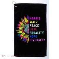 Harris Walz Peace Love Equality Hope Diversity Golf Towel thumb 0