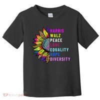 Harris Walz Peace Love Equality Hope Diversity Toddler T-Shirt thumb 0