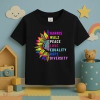 Harris Walz Peace Love Equality Hope Diversity Toddler T-Shirt thumb 3