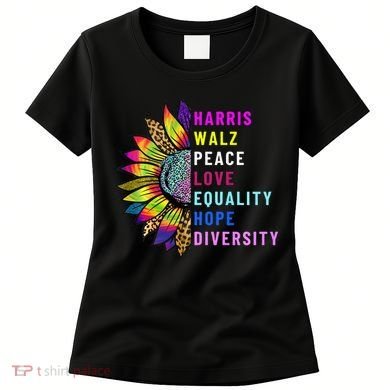 Harris Walz Peace Love Equality Hope Diversity Women's T-Shirt
