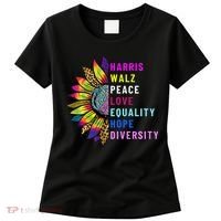 Harris Walz Peace Love Equality Hope Diversity Women's T-Shirt thumb 0