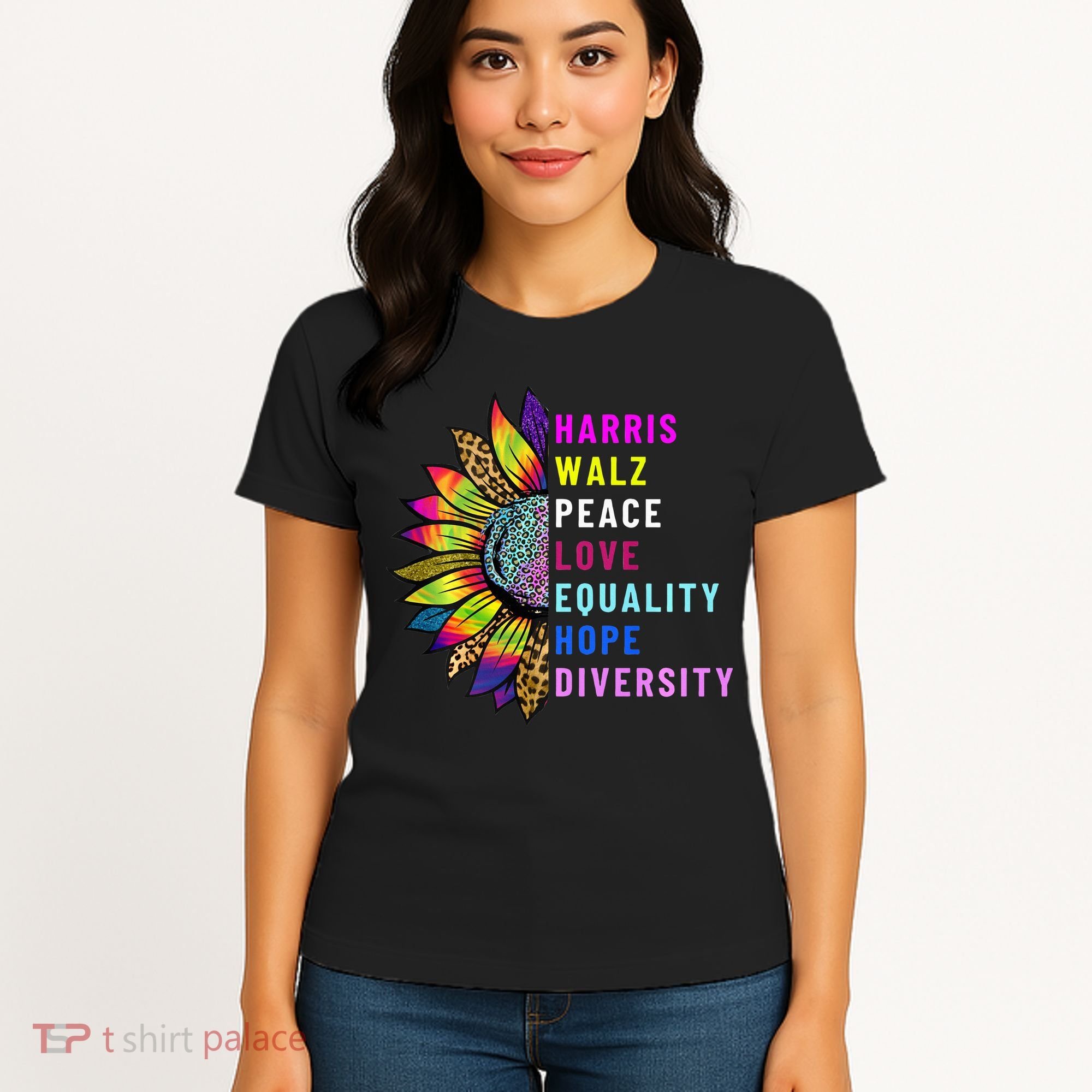 Harris Walz Peace Love Equality Hope Diversity Women's T-Shirt