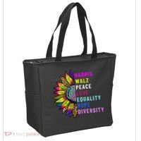 Harris Walz Peace Love Equality Hope Diversity Tote Bag thumb 2