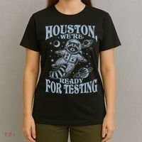 Houston We're Ready For Testing Teacher Racoon Astronaut T-Shirt thumb 4